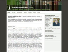 Tablet Screenshot of booksoncricket.net
